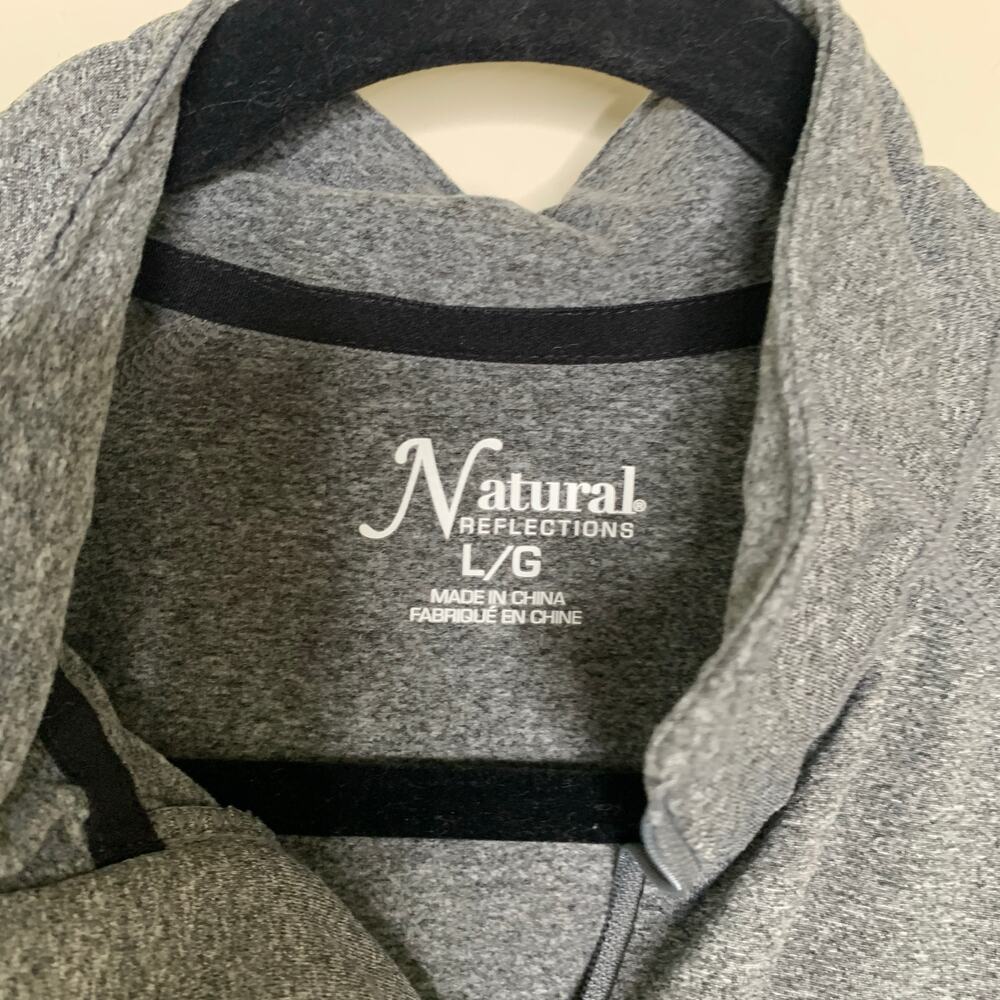 Natural Reflections Gray Popover Athletic Shirt Long Sleeve Sz Large - Picture 8 of 8